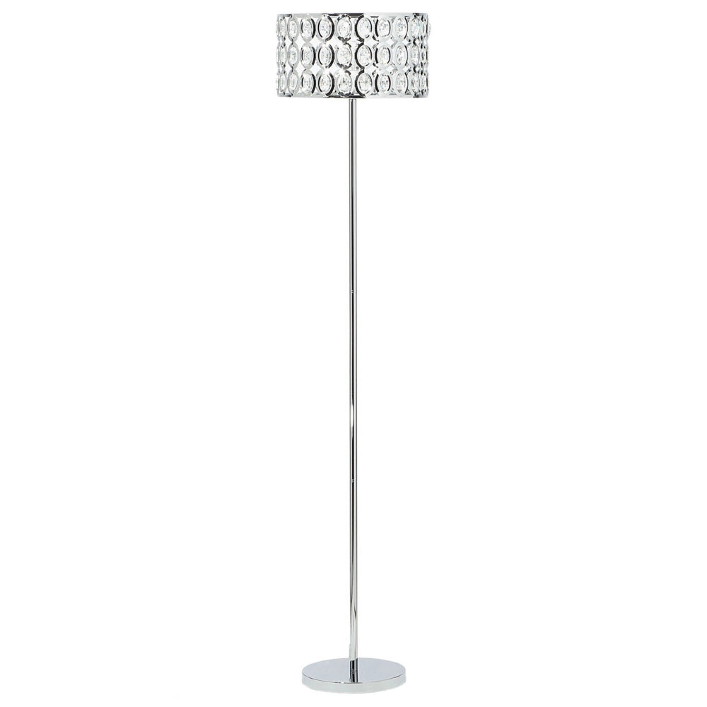 Lampada da pavimento in color argento e cristallo moderna in stile glam salotto camera da letto ingresso cameretta