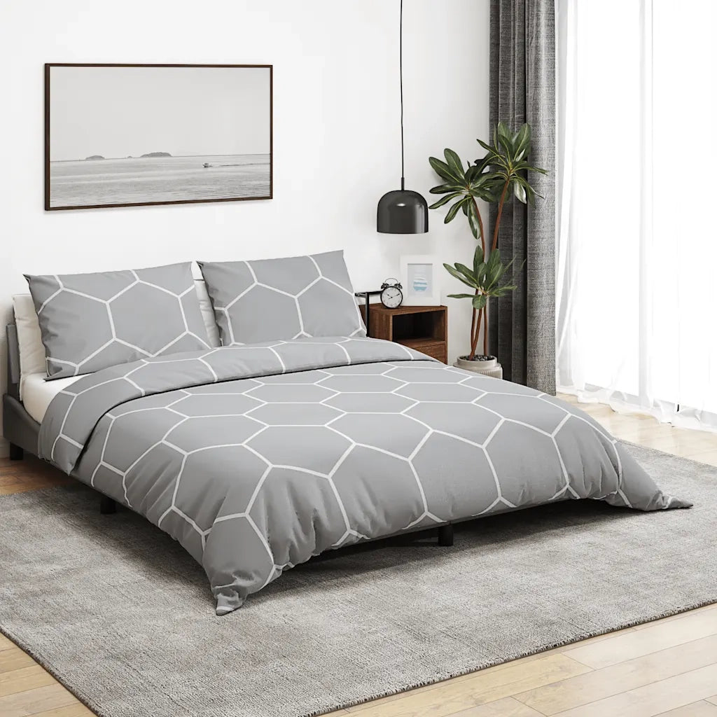 Set Copripiumino Grigio 200x200 cm in Cotone CFW3739079