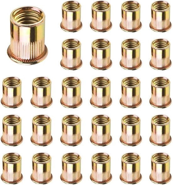 100 pezzi di viti a rondella a testa piatta in acciaio carbonio M6 - con filo interno - viti blindate - a misura - a dente di sega - piastre - tubi.