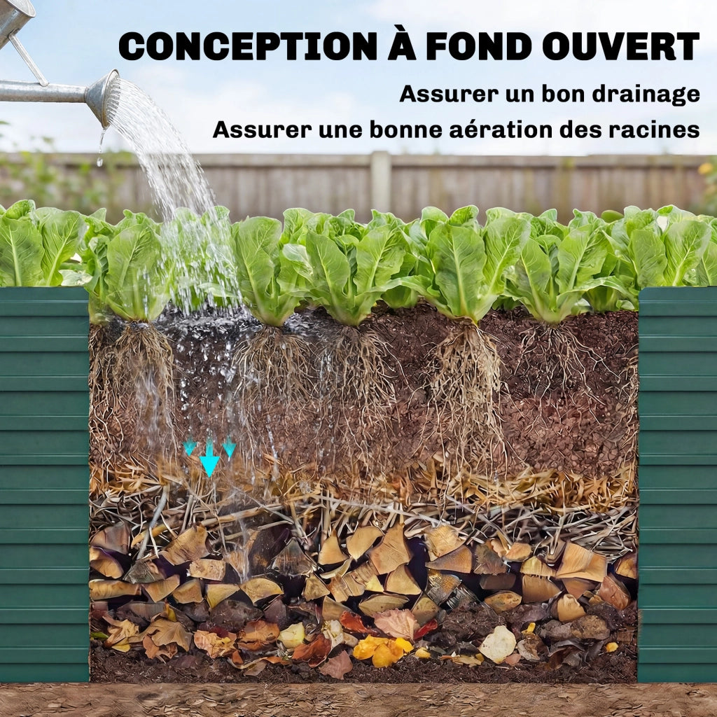 Fioriera Rialzata Rettangolare per Giardino ¨C Zephmum ¨C Verde 160x80x60cm