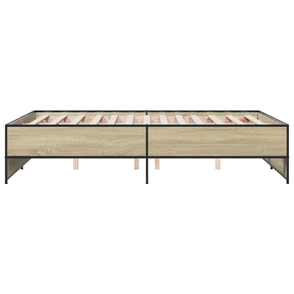 Giroletto-Struttura Letto Rovere Sonoma 120x200 cm in Legno Multistrato Metallo 760436