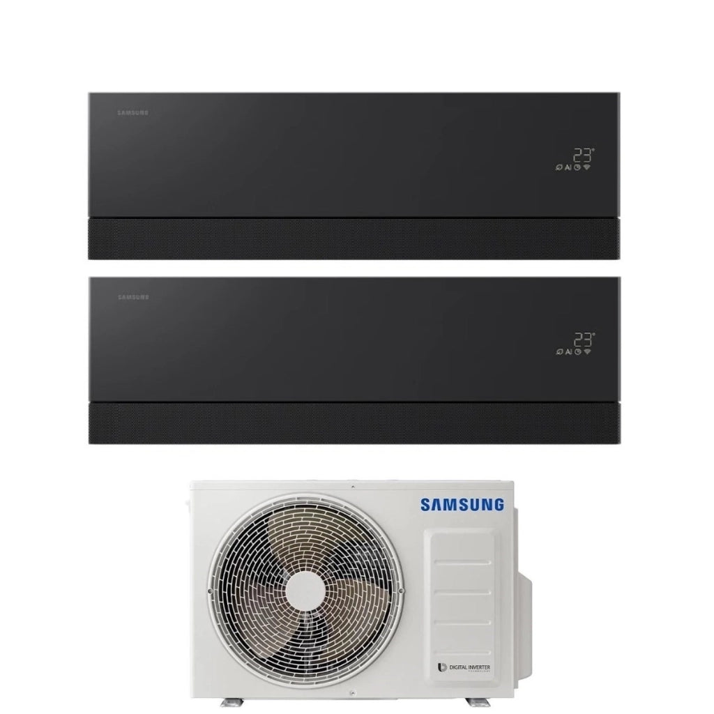 Condizionatore Dual Split Samsung WindFree Première Black 7+7 con AJ040TXJ2KG R-32 Wi-Fi Integrato