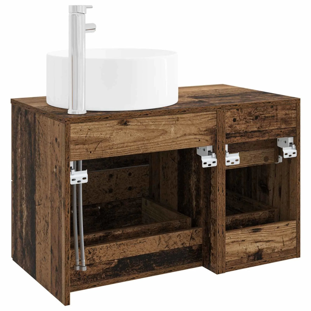Set di mobili per il bagno 2 pz Legno antico 3404014