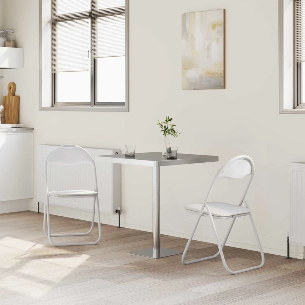Sedia pieghevole 2 pcs Bianco e Grigio 48 x 43,5 x 81 cm 42029045