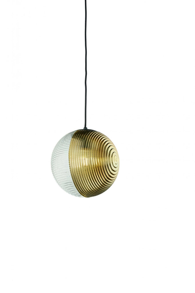 SOSPENSIONE VETRO BELLA 2 ORO D.24CM H.26CM 1 LUCE ATTACCO E27
