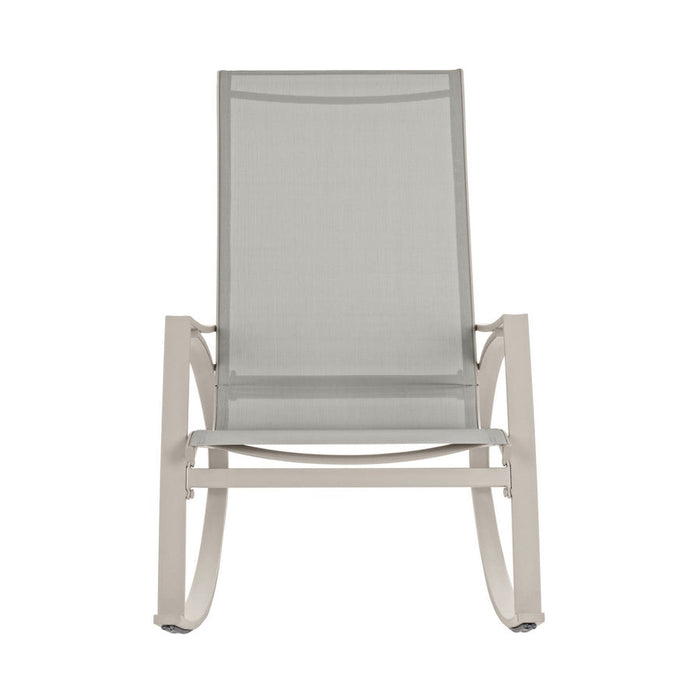 Sedia a Dondolo da Giardino 60x100x95 cm in acciaio Telma Ecrù