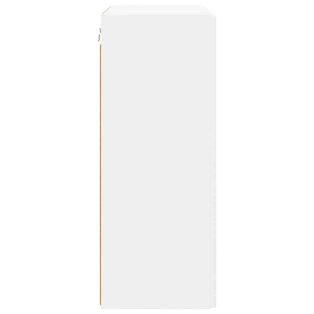 Mobile TV a parete dal design contemporaneo con pratico vano contenitore 59,5 x 31 x 80 cm legno composito bianco 02_0055030