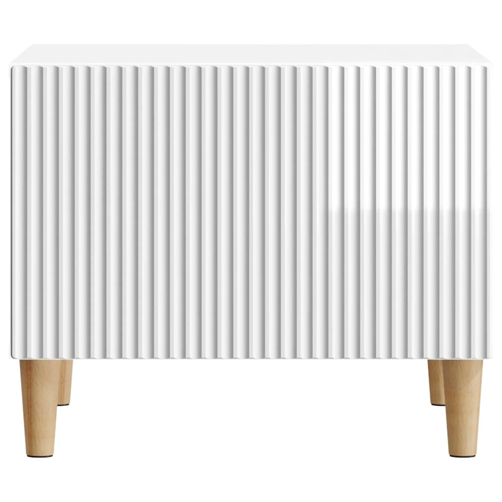 Tavolino da salotto con cassetto Bianco Lucido 49 x 50 x 40 cm