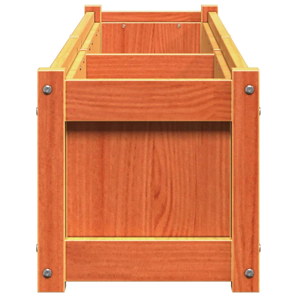 Fioriera aiuola rialzata fioriera aiuola giardino terrazza set da 2 cerata legno massello di pino marrone 02_0039061