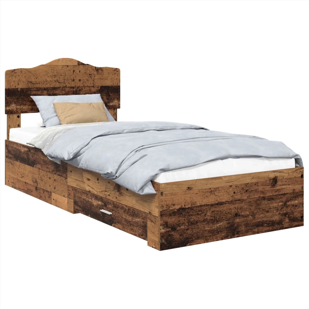 Struttura del letto con testiera Legno vecchio 100 x 200 cm 3413236