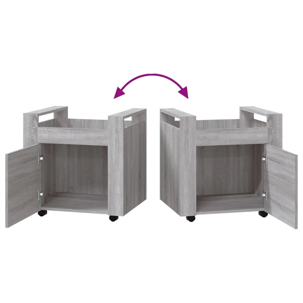 Carrello Scrivania Grigio Sonoma 60x45x60 cm Legno Multistrato 816614