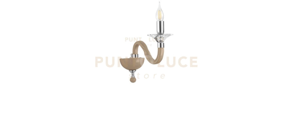 APPLIQUE GALA 1 LUCI ATTACCO E14 TORTORA E CROMO H.29CM