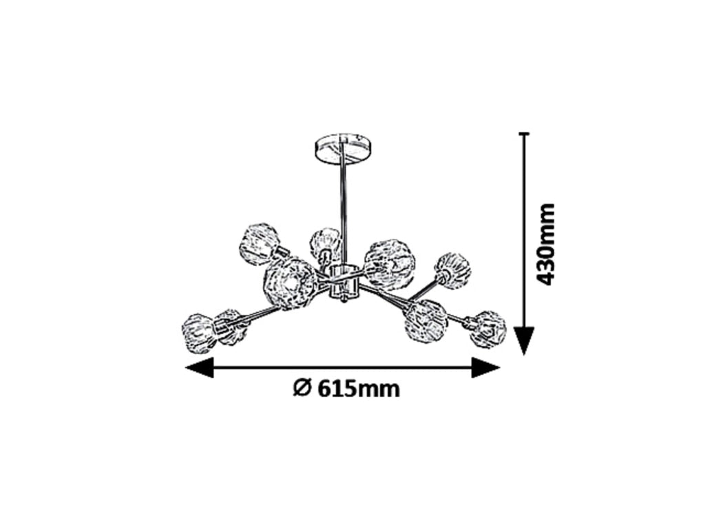 Lampadario Kassia oro 9 luci G9 cristallo Rabalux