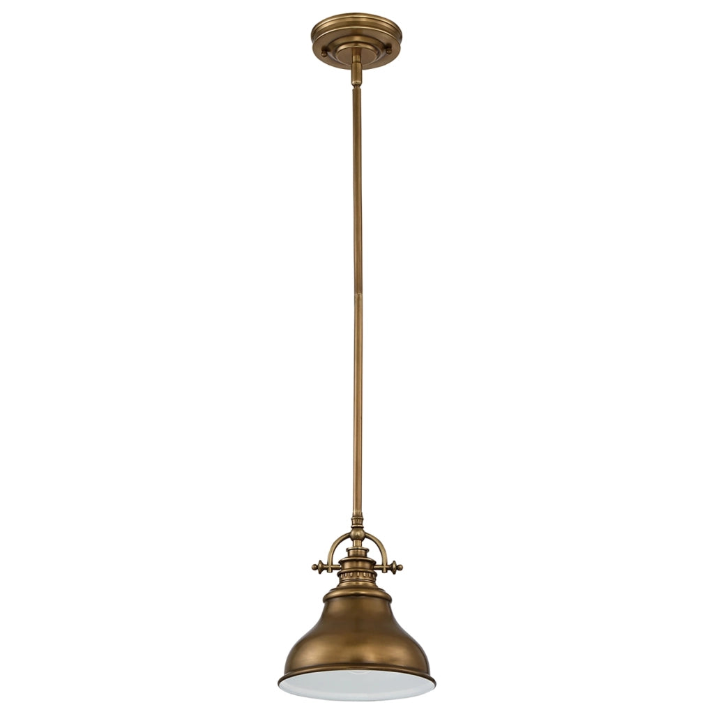Sospensione Industrial Nordica Emery Metallo Ottone Anticato Piccola 1 Luce E27