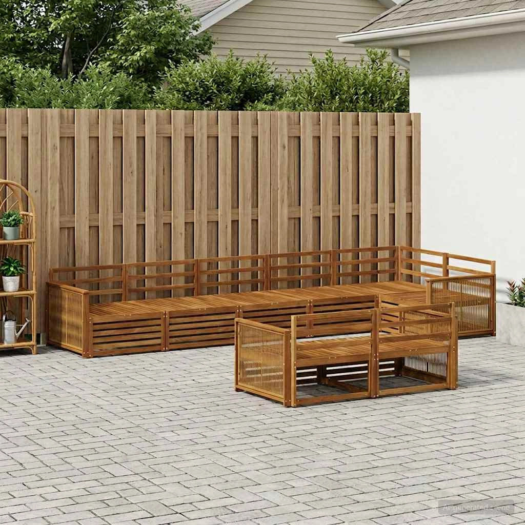 Set di divani da esterno 8 pz Naturale 3383507