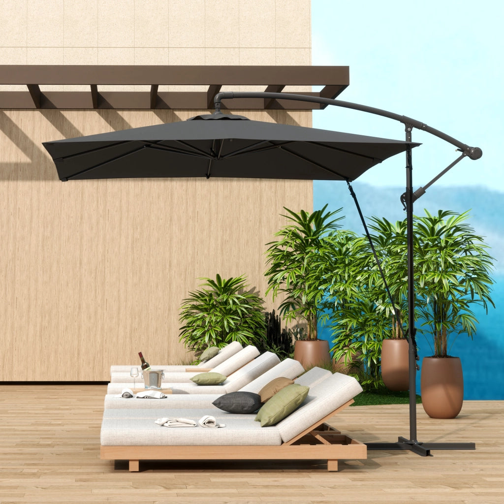 Ombrellone da Giardino con Base ¨C zephmum ¨C Grigio 250x250 cm