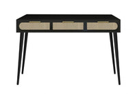 Consolle 3 Cassetti 110x40x78 cm Josine in Legno Nero