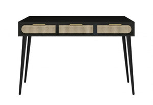 Consolle 3 Cassetti 110x40x78 cm Josine in Legno Nero