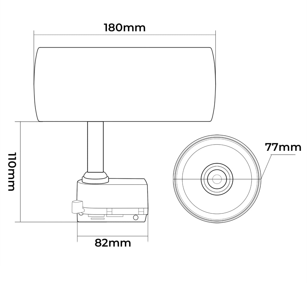 FARETTO LED ORIENTABILE SU BINARIO MONOFASE IN ALLUMINIO BIANCO 30W - TRIPLA TEMPERATURA DI COLORE 3000K-4000K-65000K