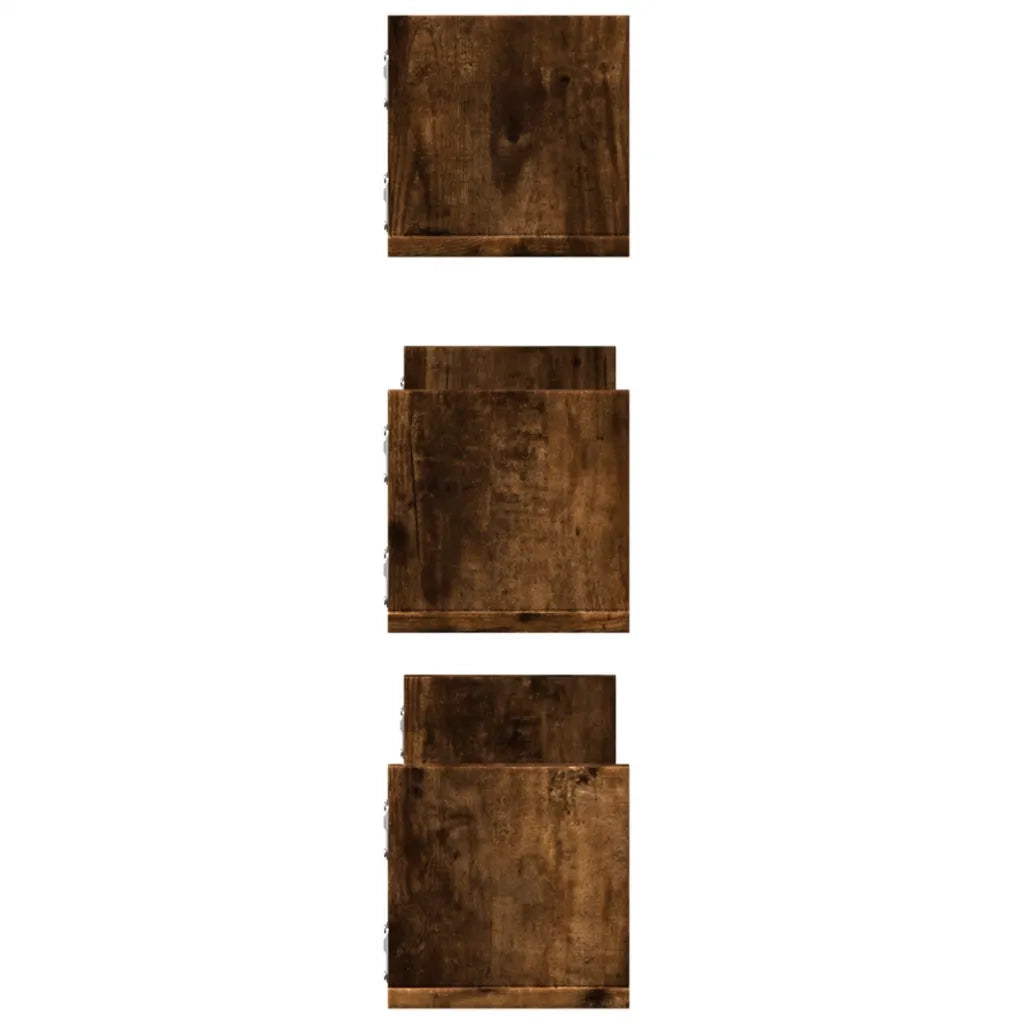 Mensole da Parete 2pz Rovere Fumo 58x18x18 cm in Truciolato 853285