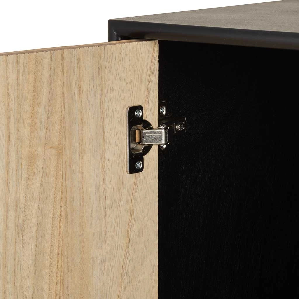 Mobiletto in legno di recupero nero con 2 ripiani 40,5x37x139,5h cm