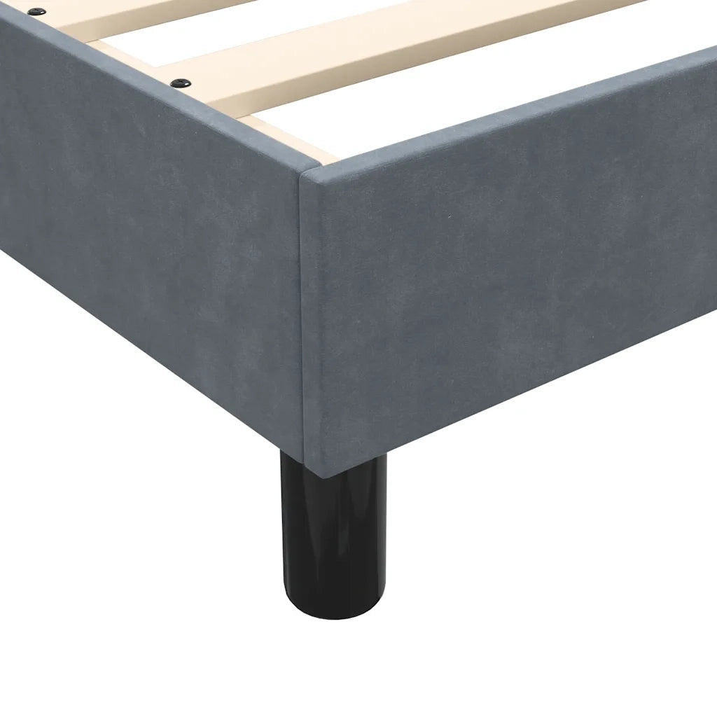 Giroletto a Molle con Materassi Grigio Scuro 180x220 cm Velluto