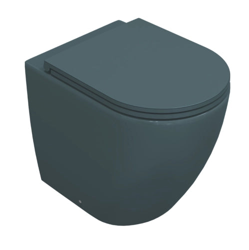 Sanitari filomuro opaco INFINITY: vaso, bidet, copriwater soft-close - Verde Petrolio Opaco