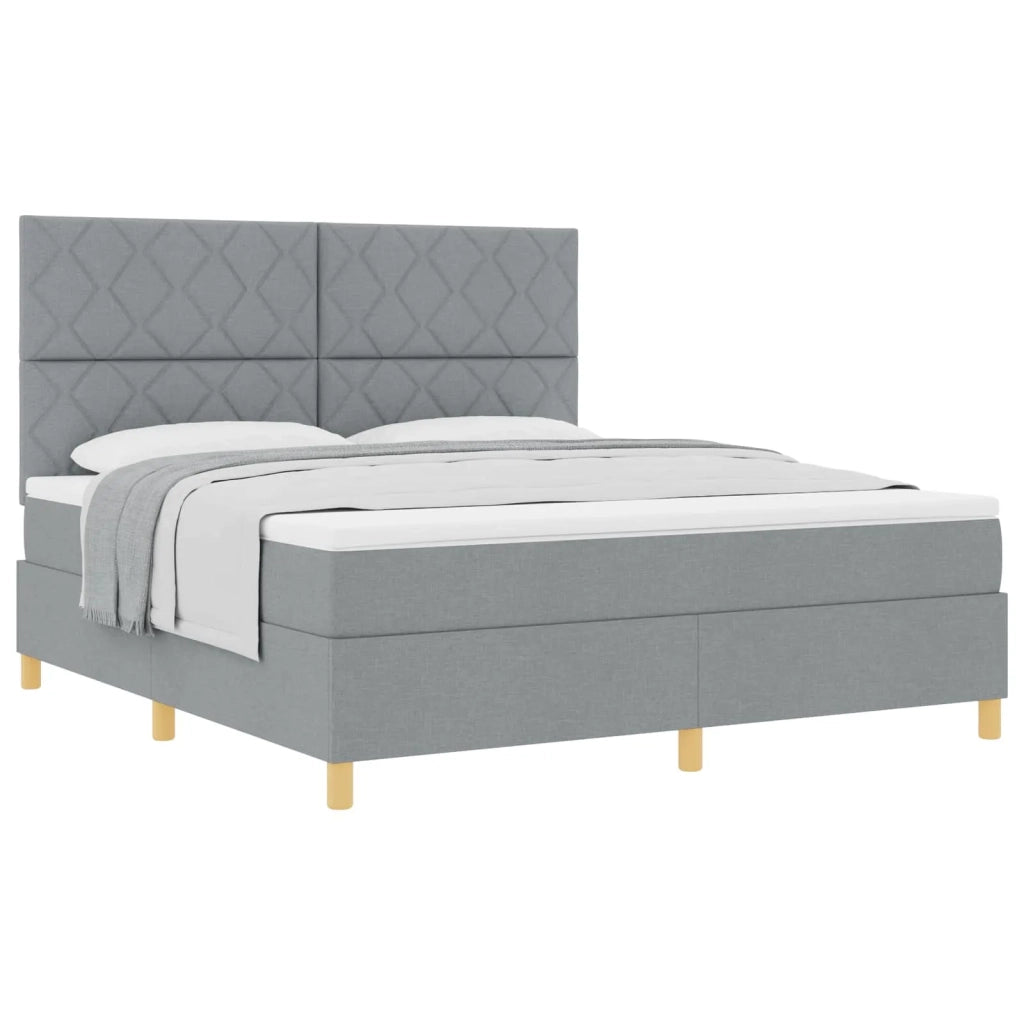 Letto a molle con testiera Grigio chiaro 180 x 200 cm Tessuto 3339714
