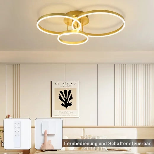 ZMH Lampada da soffitto plafoniera LED dorata dimmerabile 74W telecomando moderna per camera letto soggiorno sala pranzo