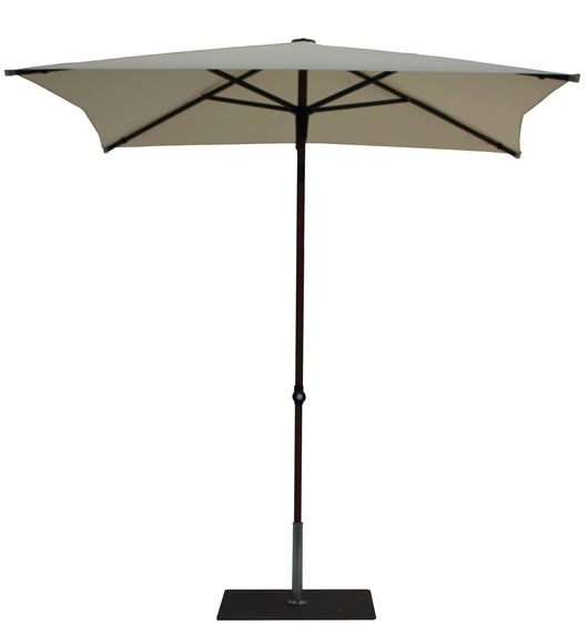 Ombrellone da Giardino 2x2 m Palo Ø38 mm in Alluminio Effetto Legno Tessuto Poliestere Trend Wood Ecru