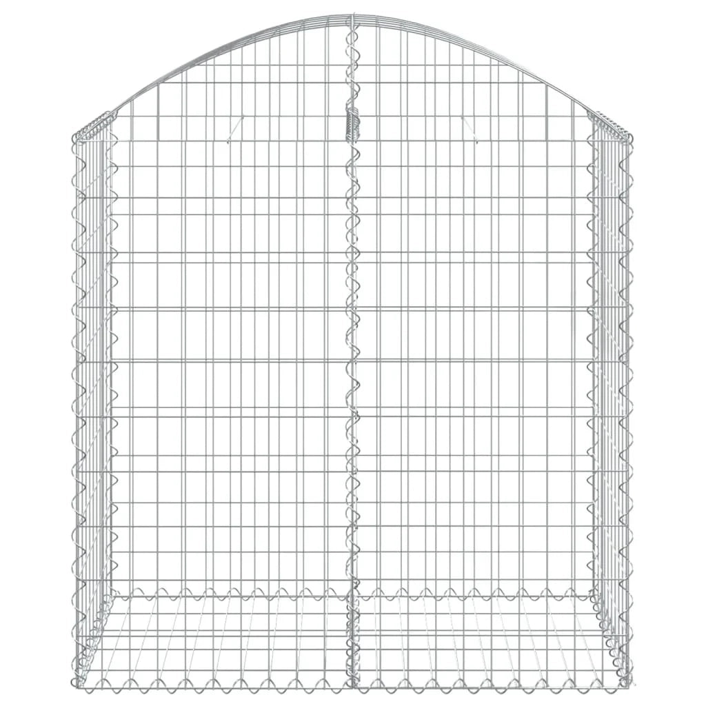 Cesto gabbione recinzione a gabbia muro di contenimento ad arco 100 x 50 x 100/120 cm ferro zincato argento 02_0039960
