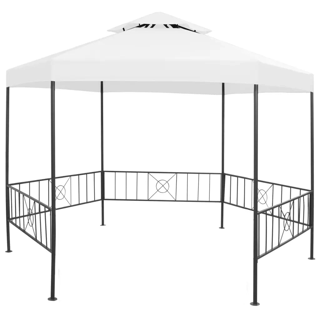 Gazebo da Giardino 323x275x265 cm Bianco 180 g/mÂ²
