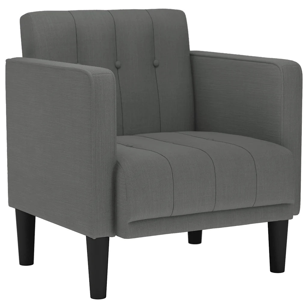 Divano Sedia con Braccioli-Poltrona-Sofa Relax Grigio Scuro 53 cm in Tessuto