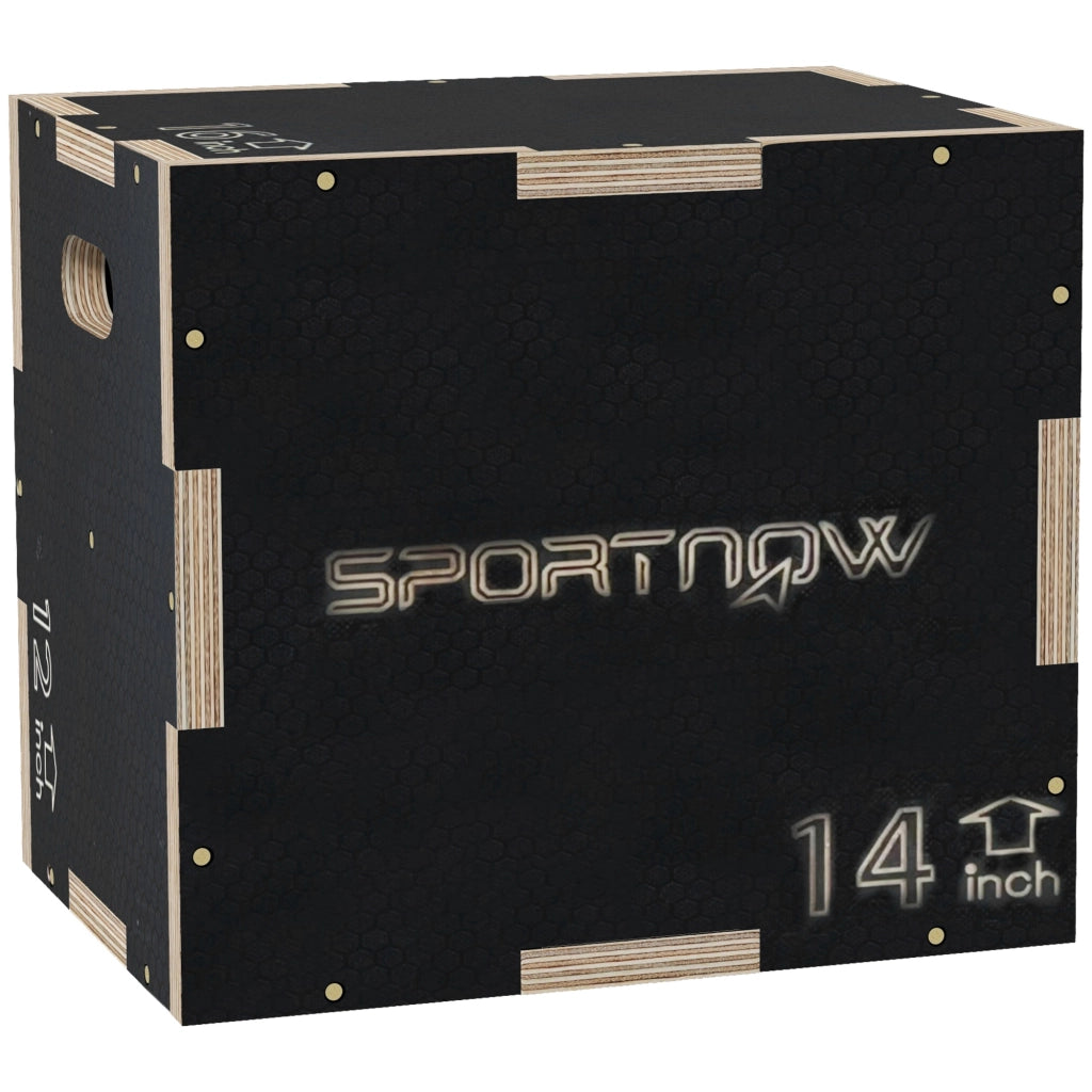 Box Jump Pliometrico a 3 Altezze 41-36-31 cm in Legno Antiscivolo Nero
