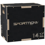 Box Jump Pliometrico a 3 Altezze 41-36-31 cm in Legno Antiscivolo Nero