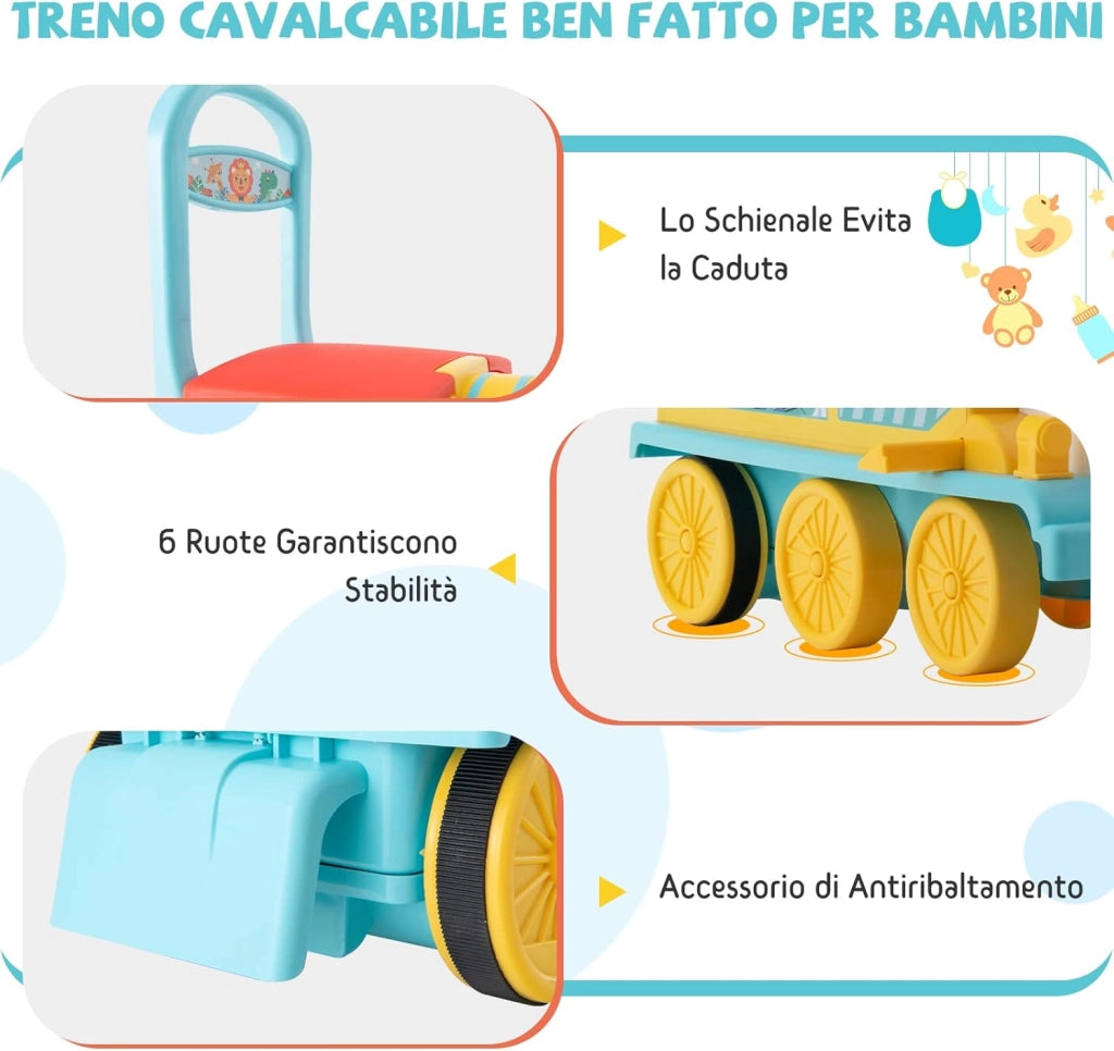 Trenino Elettrico per Bambini, Treno Giocattolo con 16 Pezzi di Binari, con Luci e Suoni, Scatola di Stoccaggio, Regalo per Bambini Anni 3+ (Blu)
