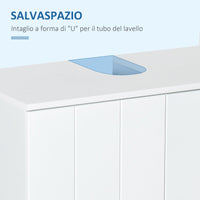 Mobile Sottolavello da Bagno 60x30x60 cm in MDF Bianco