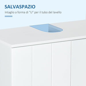 Mobile Sottolavello da Bagno 60x30x60 cm in MDF Bianco