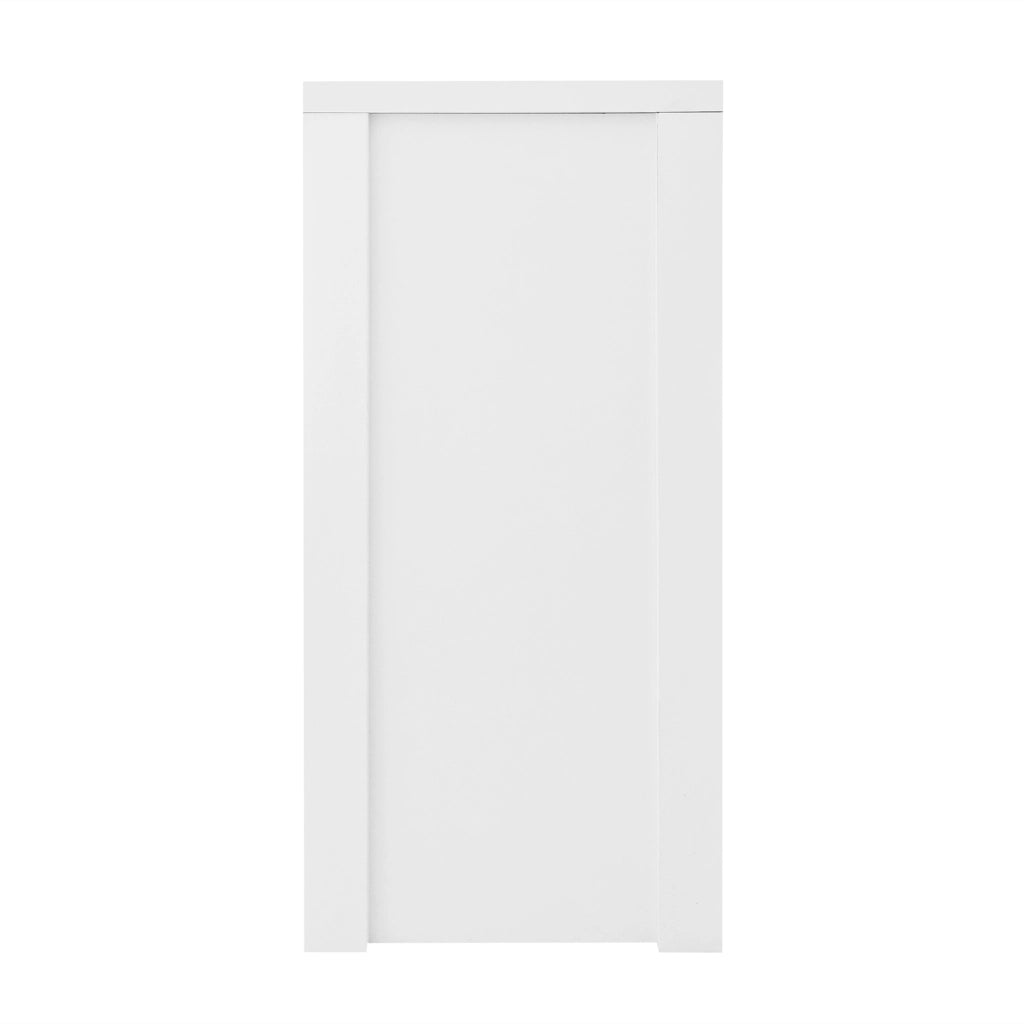 Credenza bianca minimalista - Zephmum - Maniglie dorate e ripiani regolabili