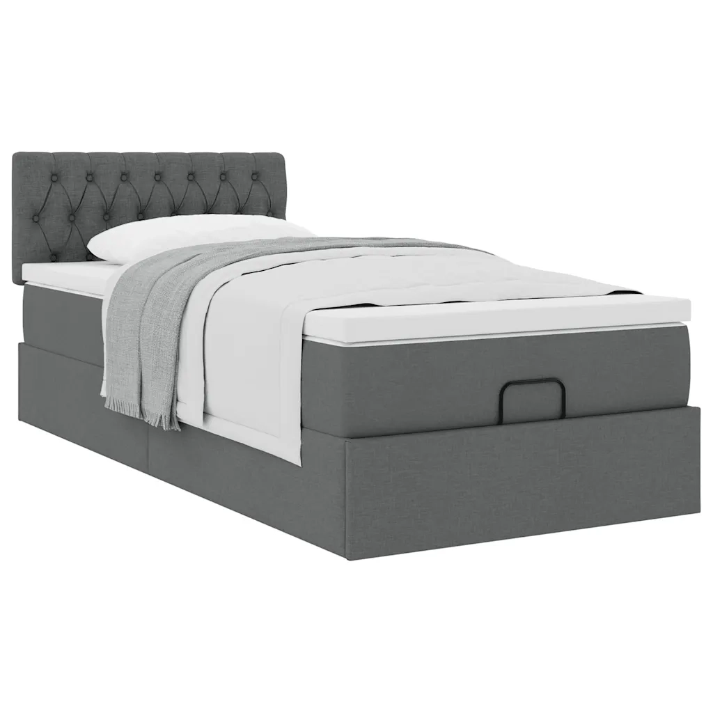 Struttura Letto Pouf con Materasso 100x200 cm in Tessuto 3311519