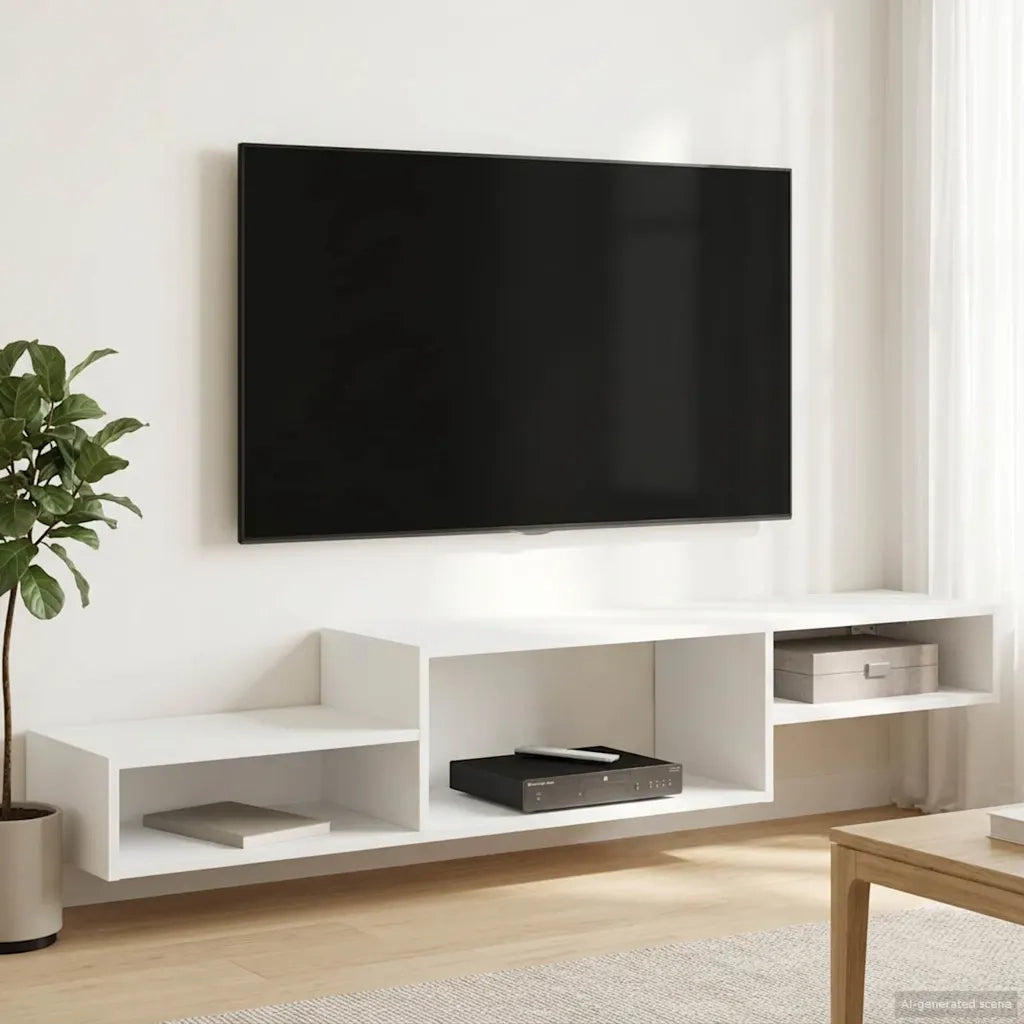Mobile TV da Parete A parete-Credenza per TV sospesa Bianco 150 x 28 x 26 cm