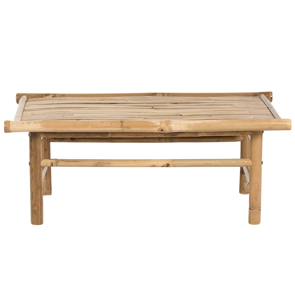 Tavolino in solido legno bamboo 80 x 45 cm interno ed esterno design moderno rustico