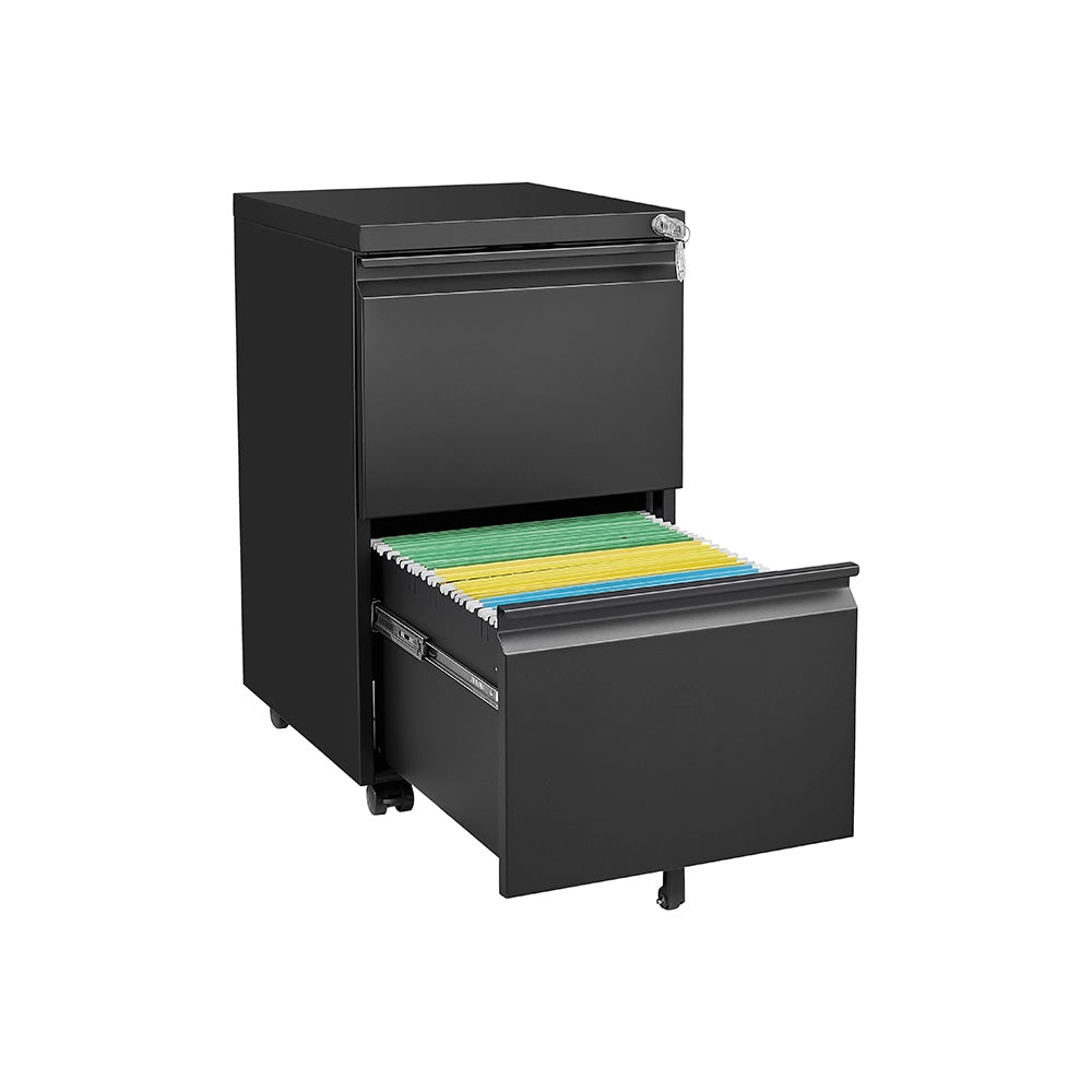 Archiviatore a 2 cassetti con serratura - Xylo - Rotelle, formato lettera/legale/A4, nero