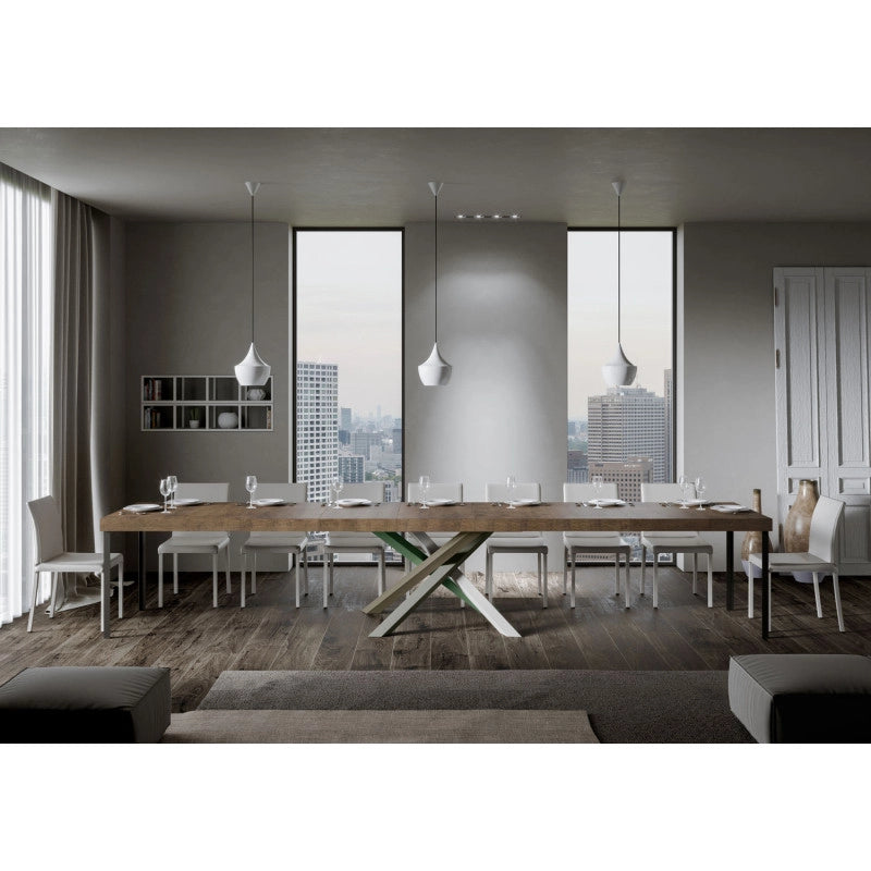 Tavolo allungabile 200/460x90 cm Volantis Premium telaio Multicolore 4/A - Noce
