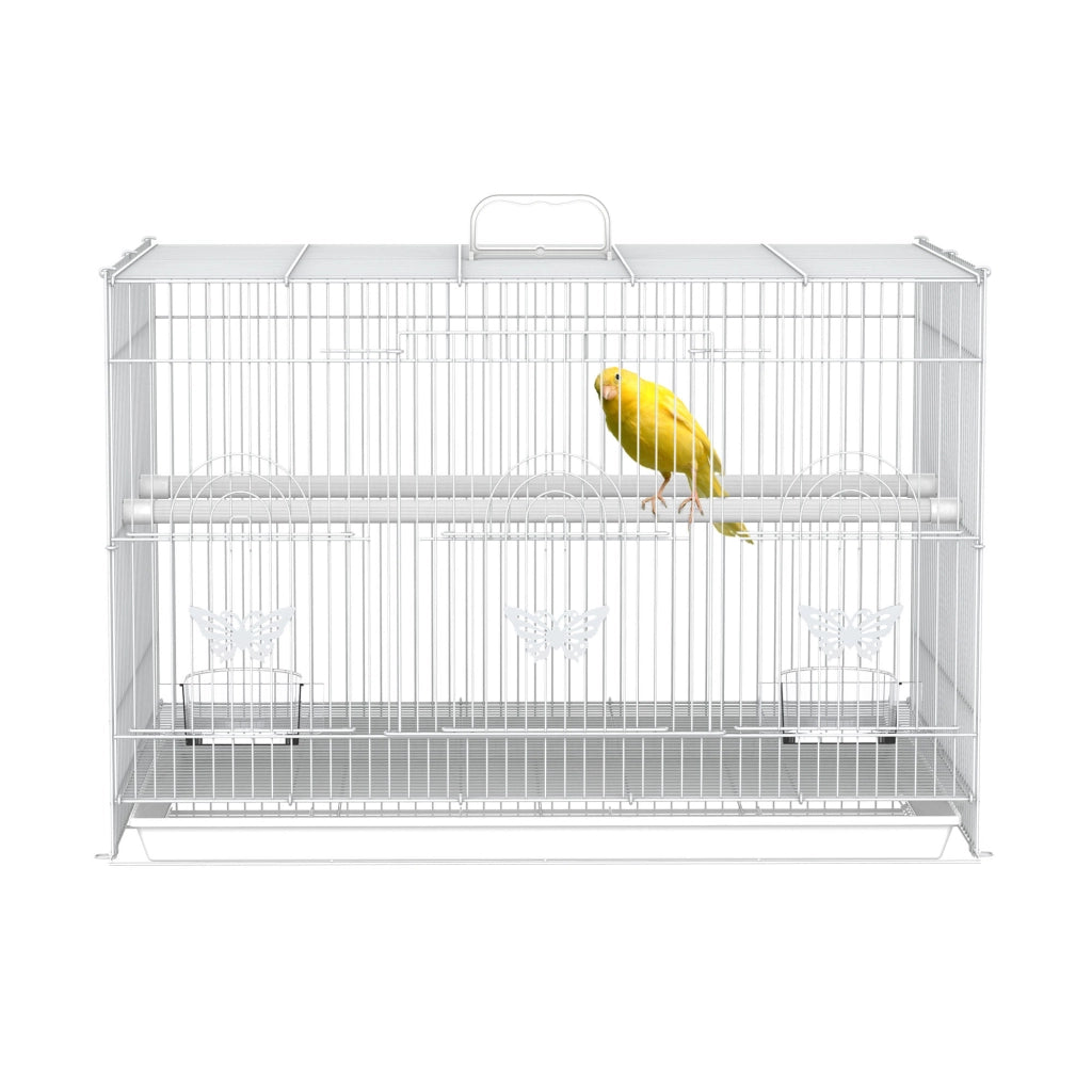 Gabbia per Uccelli ¨C zephmum ¨C Bianco 60x41x41 cm Metal con Mangiatoie