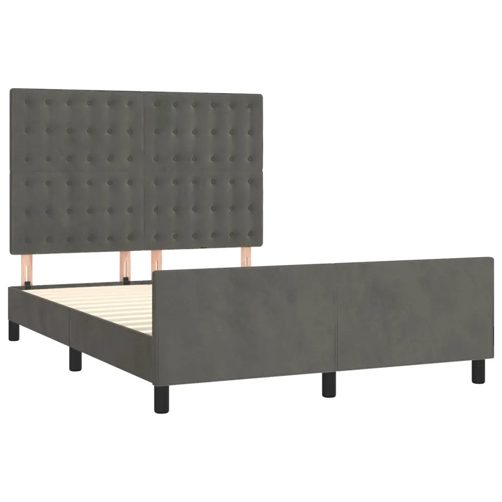 Giroletto senza Materasso Grigio Scuro 140x190 cm Velluto 3125996