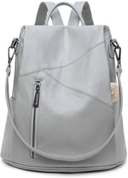 Borsa da Spalla per Donna in Pelle PU, con grande capacità e diverse tasche impermeabili, stile elegante e doppio zaino per viaggi, lavoro e vita quotidiana (Grigio)
