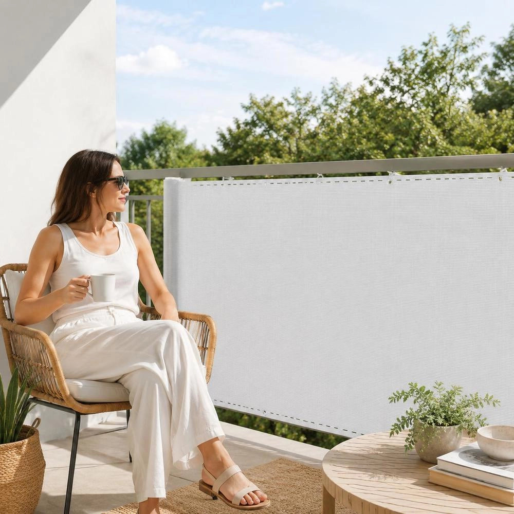 Balcony Privacy Screen, White, 90x500 Cm, HDPE