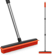 Broom di pulizia con manico resistente alle graffi, con setole di gomma siliconica lunghe, per la rimozione dei peli di animali su pavimenti, tappeti, piastrelle, finestre e giardino