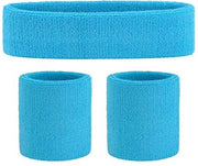 Set di fasciature sportive - Fascia frontale e fascia polso 3 pezzi - Morbido e compatto - Elastico intrecciato - Fascia sportiva - Per palestra, tennis, ginnastica, calcio